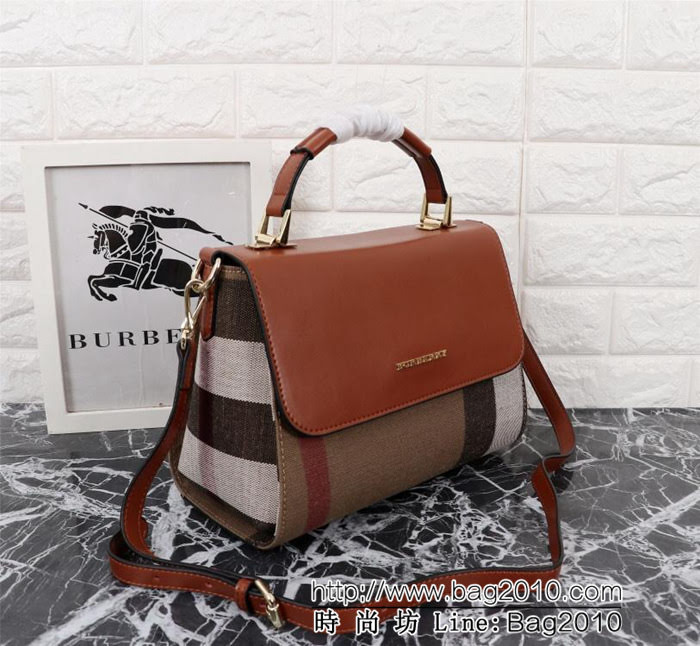 BURBERRY巴寶莉 2018最新 格紋帆布 女士手提包 39906  Bhq1060